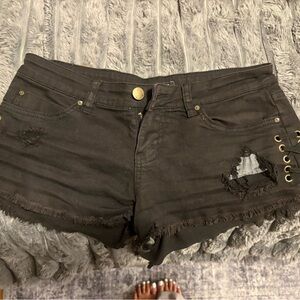 Billabong Black Lace up Jean Shorts - Size 25